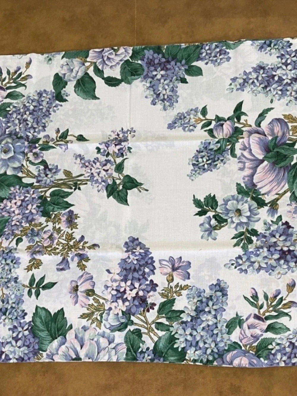 Set of Two Vintage Floral Pillow Cases; Lavender, Blue, Green; Hydrangeas